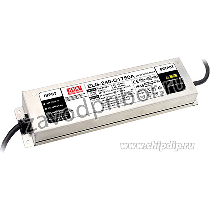 ELG-240-C1050A, AC/DC LED, 114-228В,0.525-1. 05А,239.4Вт,IP65 блок питания для светодиодного освещения