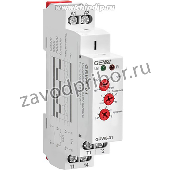 Реле контроля температуры с термодатчиком (5м) GEYA GRW8-02