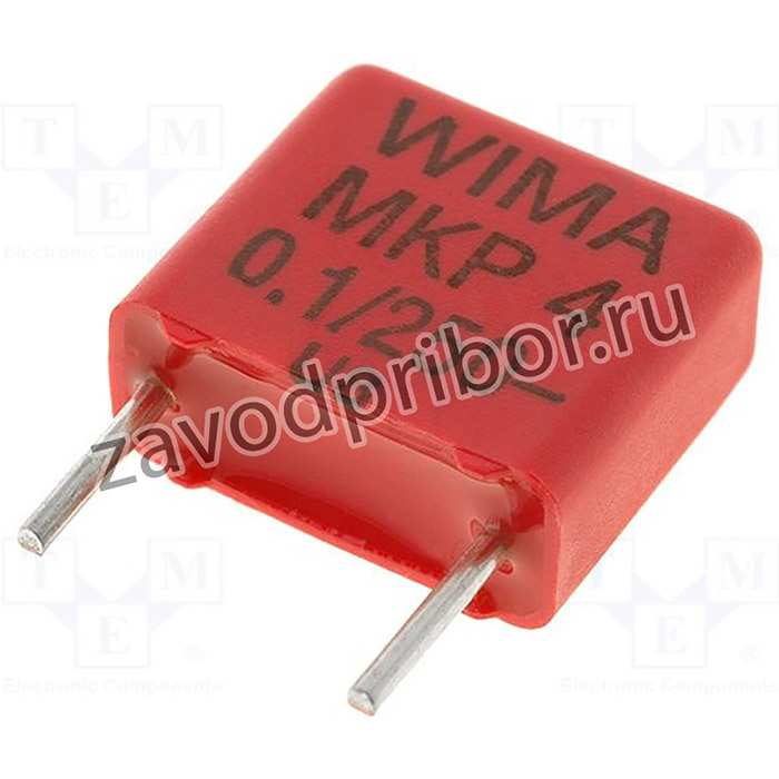 MKP4-100N/250, Конденсатор полипропиленовый, 100нФ, 7,5мм, ±10%, 4,5x9,5x10,3мм