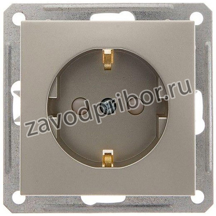Розетка 1-м СП W59 16А IP20 с заземл. защ. шторки механизм шампань SE RS16-152-4-86