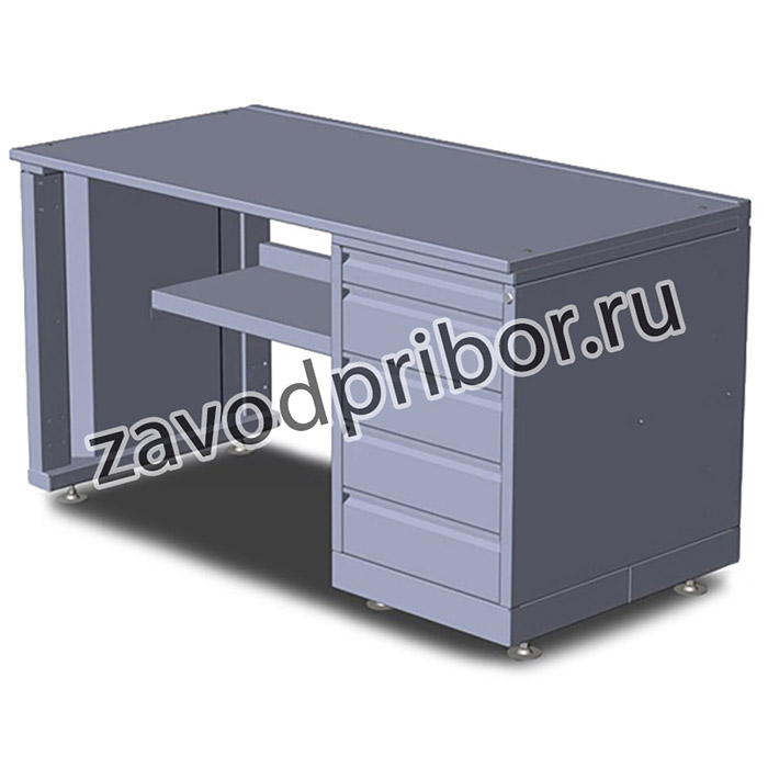 V6-1800 D ESD HPL (цвет RAL 7035) — верстак антистатический с драйвером на 5 ящиков (ЛДСП с антистатическим HPL пластиком)