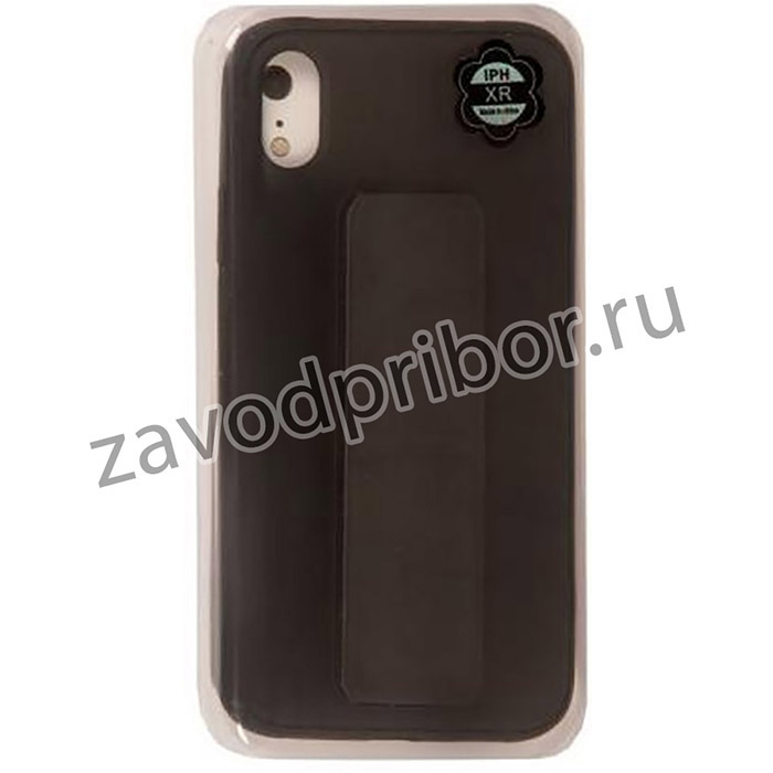 (iPhone XR) чехол подставка с магнитом для Apple iPhone XR матовый силикон, черный