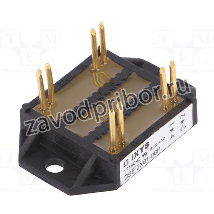 DSEI2X61-06P, Модуль: диодный; 2 независимых диода; 600В; If: 2x60А; ECO-PAC 1