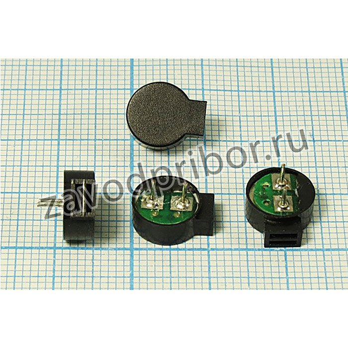 Зуммер магнитоэлектрический без генератора, 10x 4m11, напряжение 1.5В, сопротивление 6 Ом, частота 2.731 кГц, 2P4, GST964BP