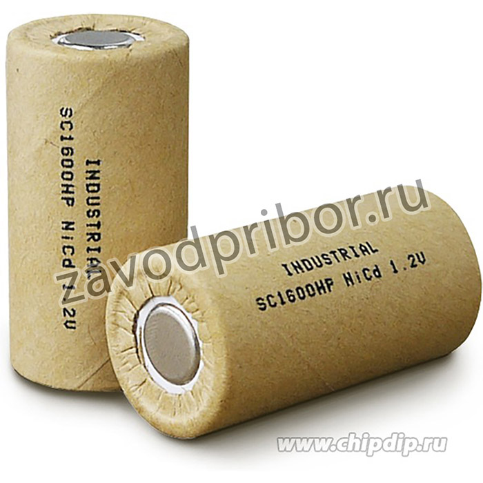 INDUSTRIAL D-SC1600P (D-SC1600), Аккумулятор промышленный NiCd, 1600mAh 1.2В, 23,0*43,0mm(1шт.)