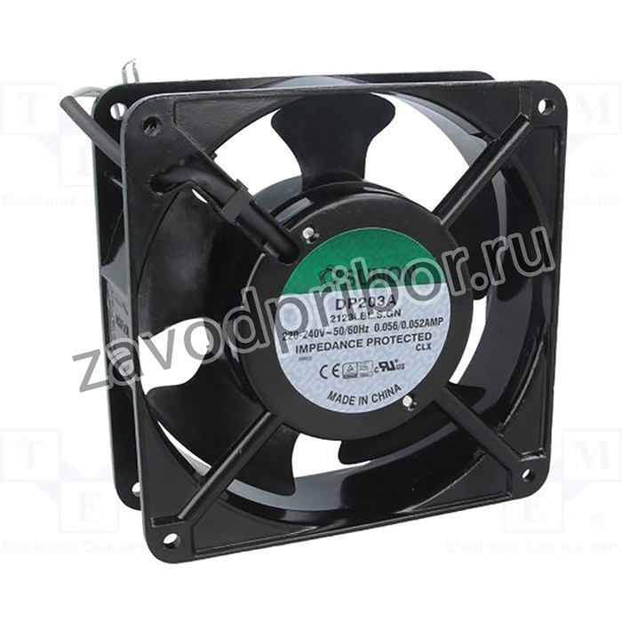 DP203A2123LBLS, Вентилятор осевой; 230В AC; 119x119x38,5мм; 132,5м3/ч; 39дБА