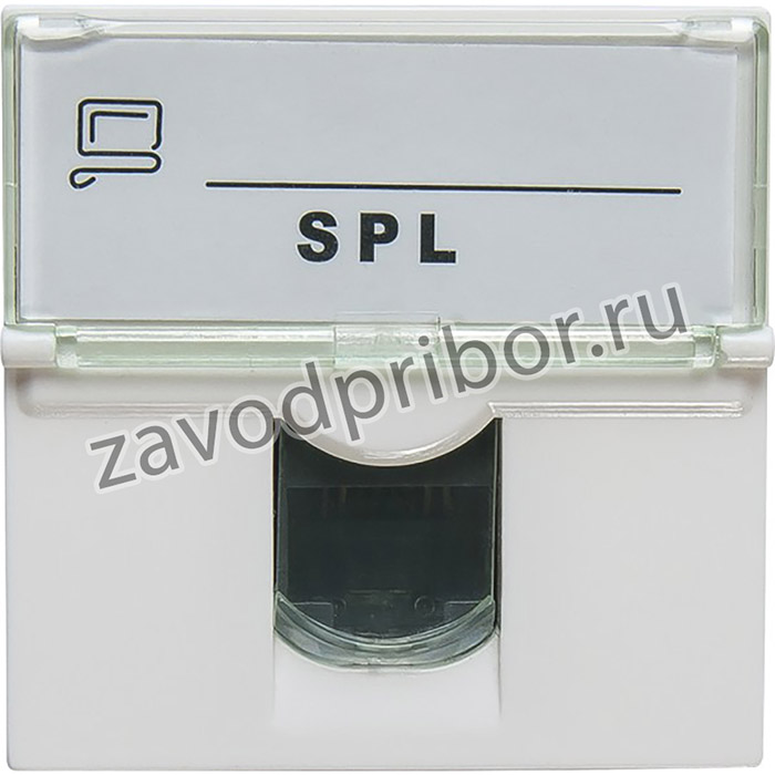Розетка RJ 45 Mosaic категория 5е UTP 2 модуля белая (076554 - SPL - 200007)
