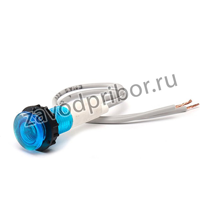 S100NM, Лампа неоновая с держателем и проводом 230V синяя