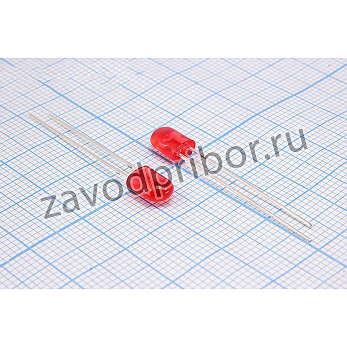 Светодиод овальный красный, 5.2x3.8x7мм, 100/40°, 1100мКд, 628нм (Brilliant red ); СД 5,2x 3,8x 7 \кр\1100\100X&40Y\кр мат\EL-5484