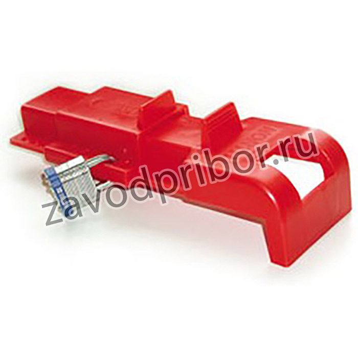 Блокиратор дискового затвора накладной, полипропилен, 305х102х70 мм, цвет - красный, 1 шт/упак