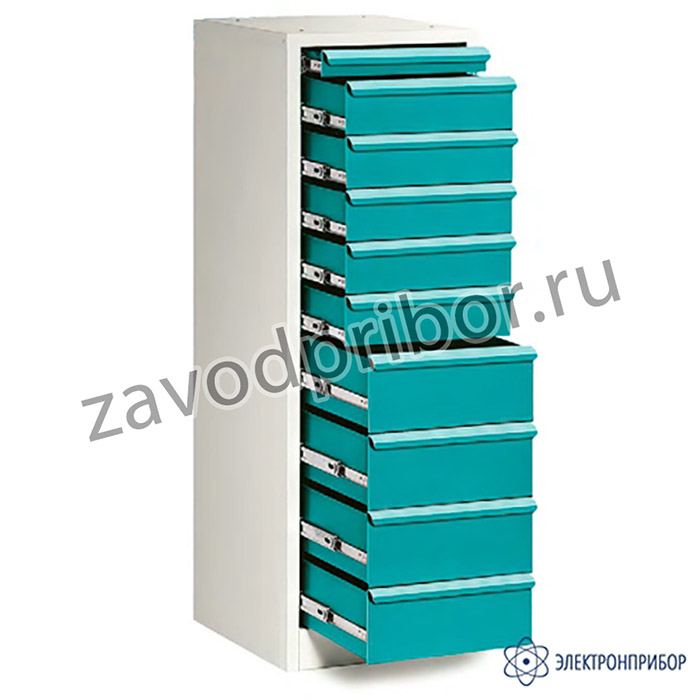 ДР-10/1 LAB RAL9010/5021 — тумба-драйвер лабораторная с 10 ящиками 500*590*1520мм