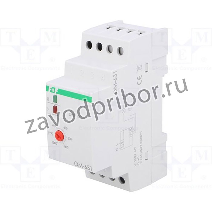 OM-631, Модуль: ограничитель мощности, 230ВAC, 1,5-2с, IP20, 35x65x90мм