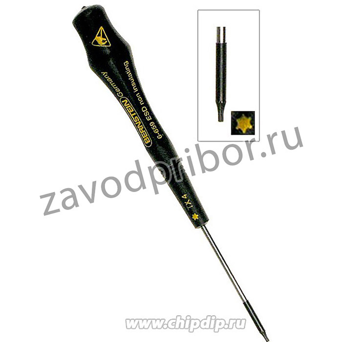 6-659, Отвертка антистатическая, 140мм, звездочка "Т4 (М1,4 - М1,6)" OBSOLETE
