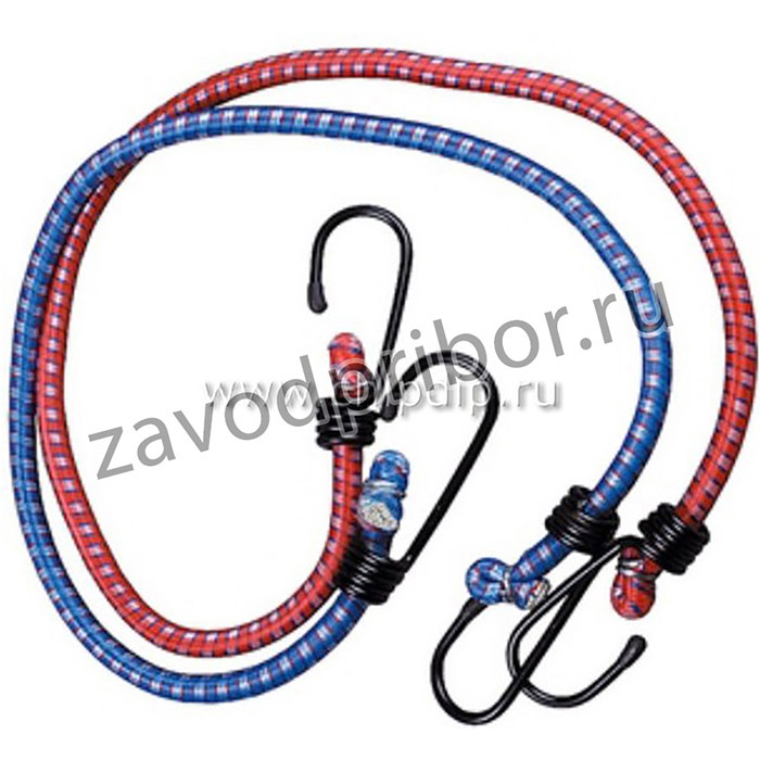 Шнур ЗУБР "МАСТЕР" резиновый крепежный со стальными крюками, 80 см, d 8 мм, 2 шт