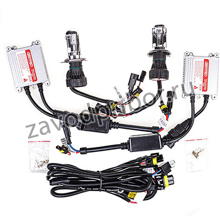 SH4 H/L 4300K D13 12V35W, АВТОЛАМПА БИ-КСЕНОН H4 H/L 12V 35W 4300K SKYWAY КОМПЛЕКТ 2 ШТ + ПРОВОД+2 БЛОКА РОЗЖИГА БЛИЖНИЙ-ДАЛЬН
