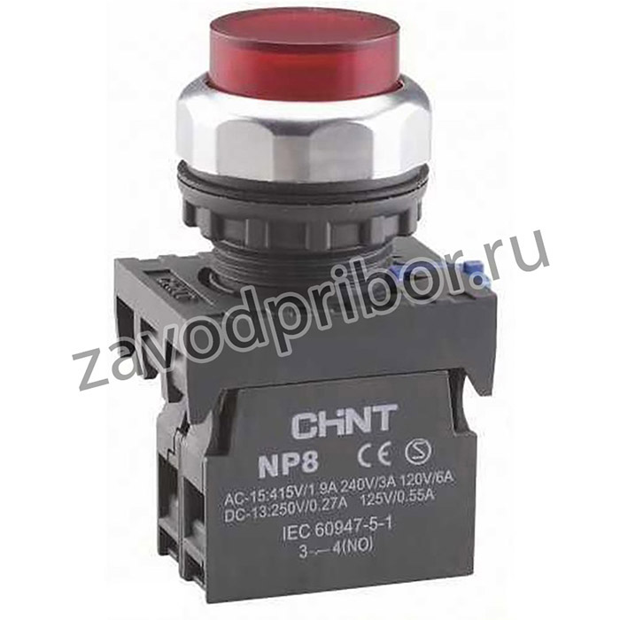 CHINT Кнопка управления NP8-10BND 1НО зеленая AC/DC24В(LED) IP65 (R)