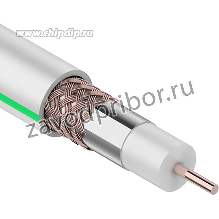 01-2424, Кабель коаксиальный SAT 703 B, Cu/Al/Cu, 48%, 75Ом, 100м, INDOOR, белый