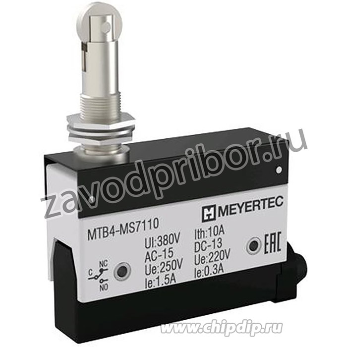 MTB4-MS7110, Выключатель концевой, 10A, IP54, поворотный нажимной ролик