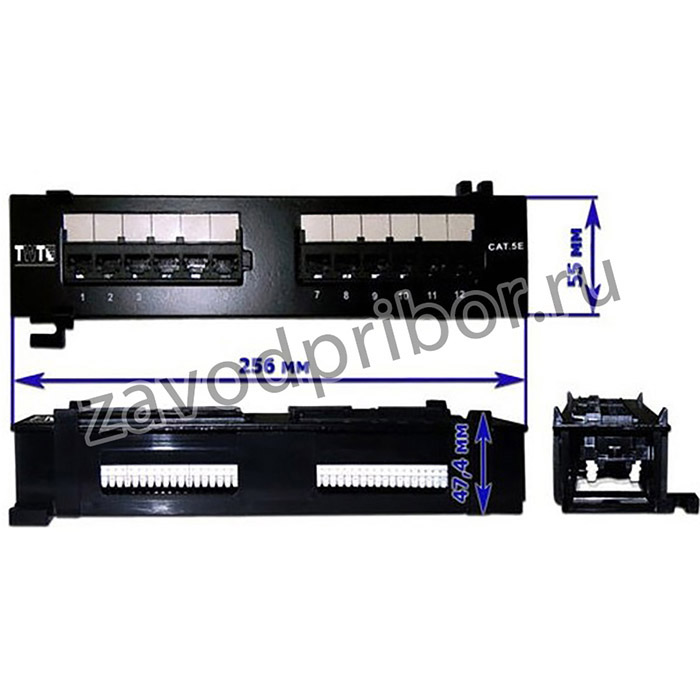 Патч-панель Lanmaster TWT-PP12UTP-H 10" 1U 12xRJ45 кат.5e UTP