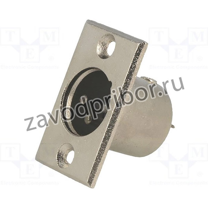 XLR-3W-C, Гнездо, XLR, "папа", PIN 3, пайка, диаметр монтажного отверстия 19мм