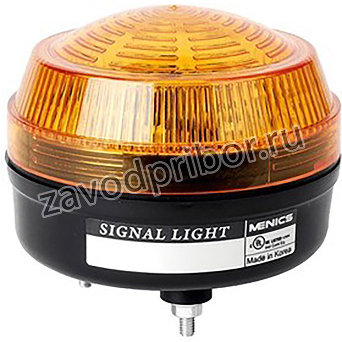 MS86L-FFF-Y-F 90-240VAC cветосигнальная низкопрофильная светодиодная лампа диаметром 86мм (цвет желтый, постоянное/мигающее свечение)