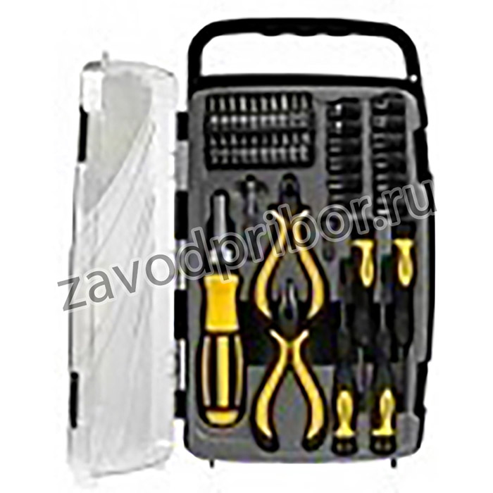 Набор STAYER "MASTER": Отвертка реверсивная с эргономичной ручкой, с насадками, в пластмассовом боксе, 41 предмет [25311-H41]