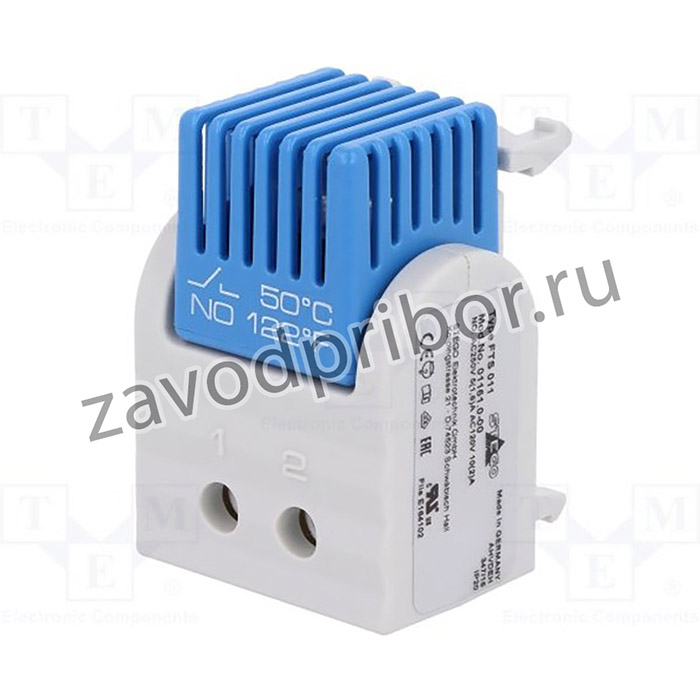 FTS011/50, Датчик: термостат, NO, Topen: 40°C, Tclos: 50°C, 5А, 250ВAC, ±7°C