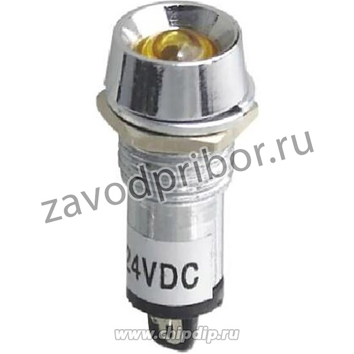 XD12-2-Y-12VDC, Светодиод с держателем желтый 12мм 12VDC