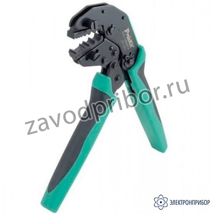 ProsKit CP-371B — клещи со сменными губками для обжима изолированных/неизолированных гильз D1.25/2.0/5.5 mm с храповым механизмом