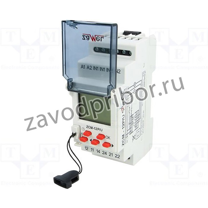 ZCM-12P/U, Программатор времени, Диапазон 24 ч / 7 дней, DPDT, 24-250ВAC