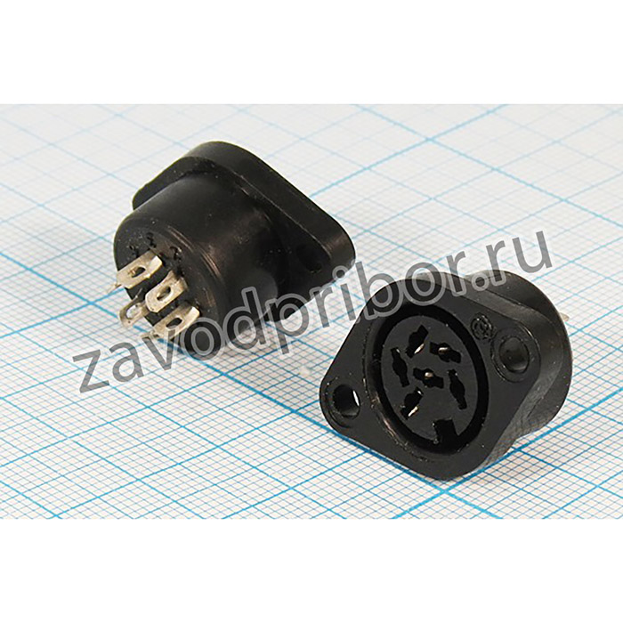Разъем DIN 6HP[60]+1C розетка, на блок, пластикаст фланец 2отверстия, ОНЦ-ВГ-11-6/16-Р