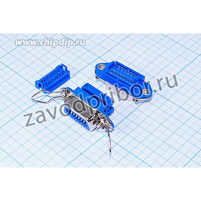 Гнездо CENTRONICS, 14 контактов, с защелками на шлейф CENIC-14F; гн CENTRONICS\P2,16\ 14HC\шлейф\\CENIC-14F