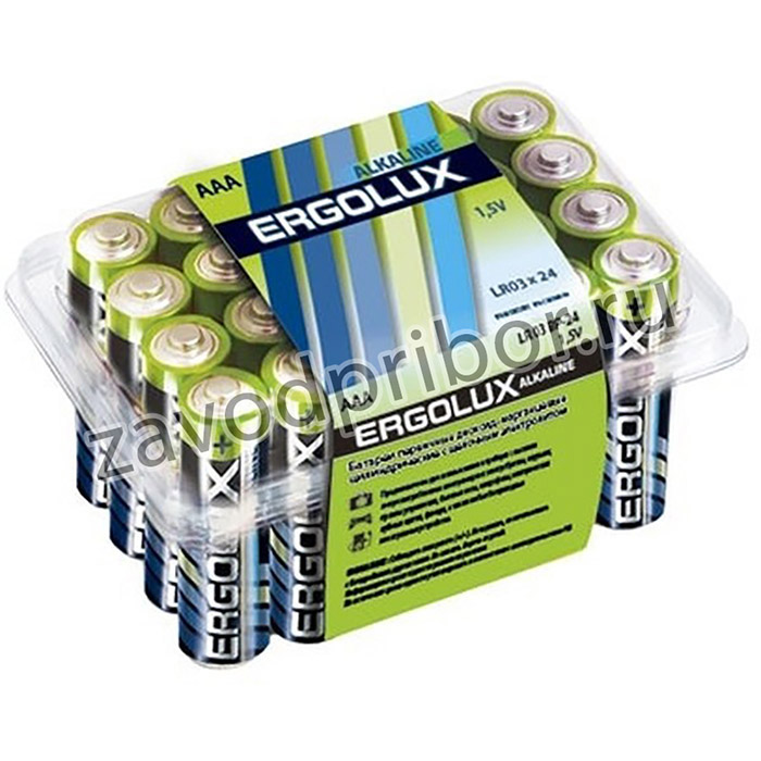 NEW Ergolux LR03 Alkaline BP-24 (LR03 BP-24, батарейка,1.5В) (24 шт. в уп-ке)