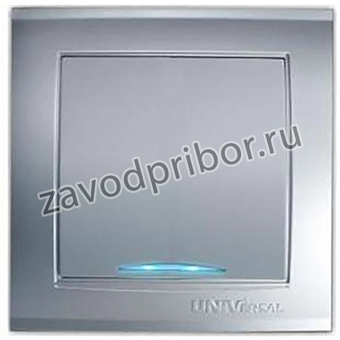 Выключатель 1-кл. СП Бриллиант 10А IP20 с подсветкой серебр. UNIVersal 7949643