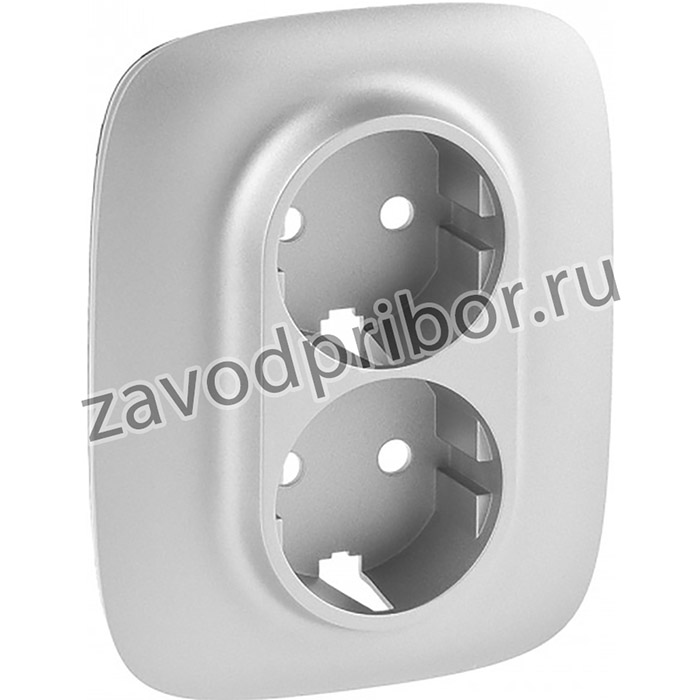 Legrand Valena ALLURE Алюм Накладка розетки с/з 2-ной