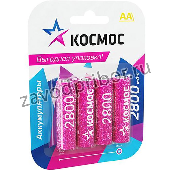 Аккумулятор AA/R6 NI-MN 2800мА.ч BP-4 (блист.4шт) КОСМОС KOCR6NIMH2800MAH4BL