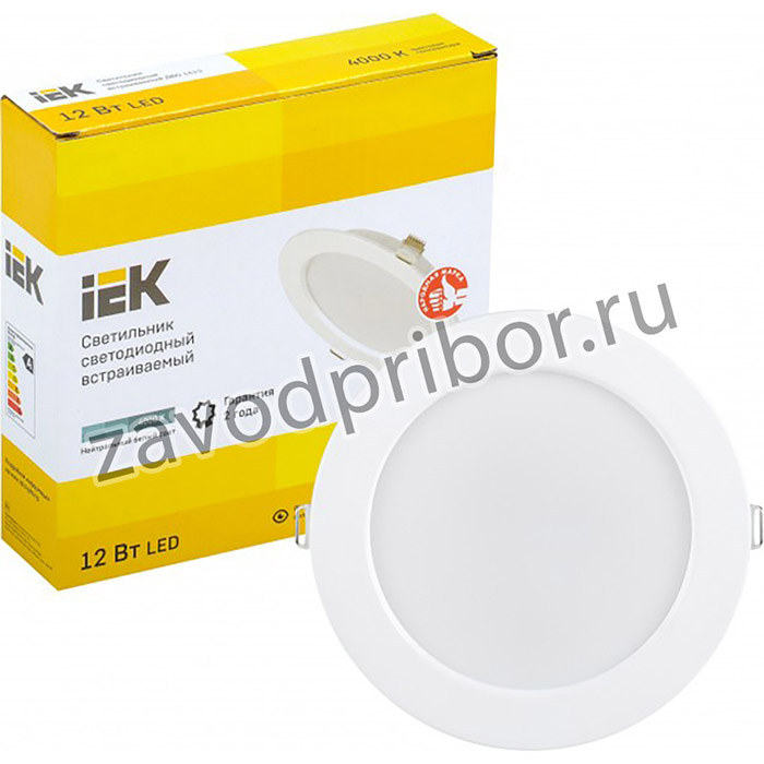 IEK Светильник LED ДВО 1613 белый круг 12Вт 4000К IP20