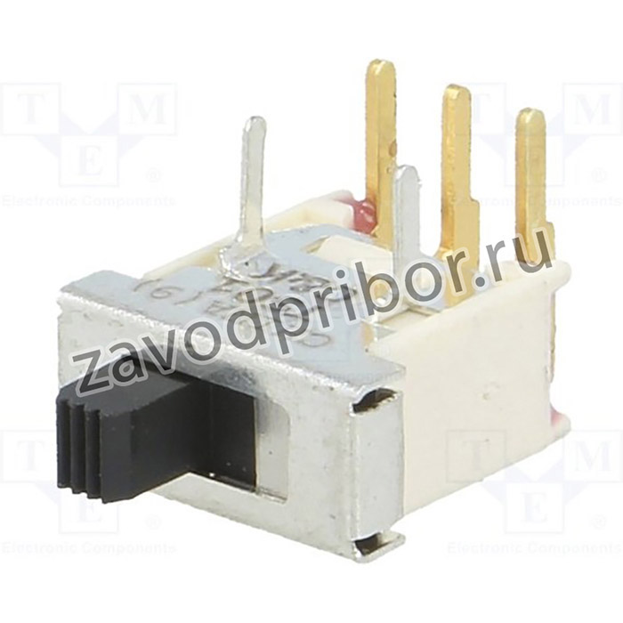 TS01ABE, Switch Slide ON None ON SPDT Side Slide 20VAC 20VDC 0.4VA PC Pins Bracket Mount/Through Hole Bulk