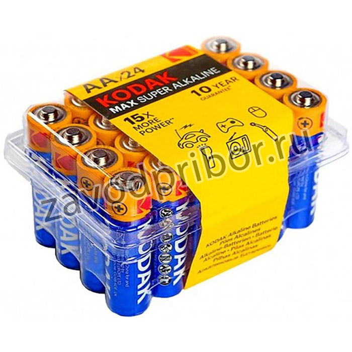 Батарейки Kodak LR6-24 plastic box MAX SUPER Alkaline [24 AA PVC]