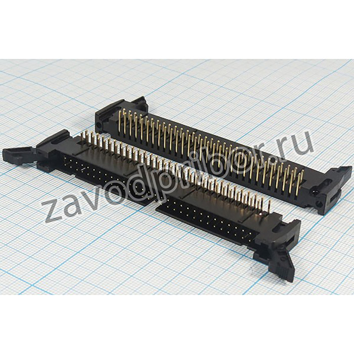 Разъем (IDC) IDCC-60MR вилка, шаг P2.54x2.54, контакты 60P, на плату, угловой, IDCC-60MR