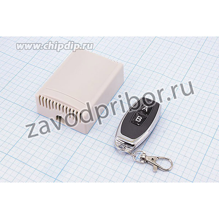 Дистанционный выключатель на радиочастоте 2 канала+пульт ,12В, 100м, RC-2-12-K201C, 3-и режима работы; конст охр\Дистанц.выключатель 12В\RC-