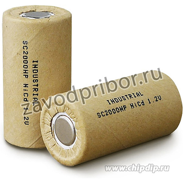 INDUSTRIAL D-SC2000P, Аккумулятор промышленный NiCd, 2000mAh 1.2В, 23,0*43,0mm(1шт.)