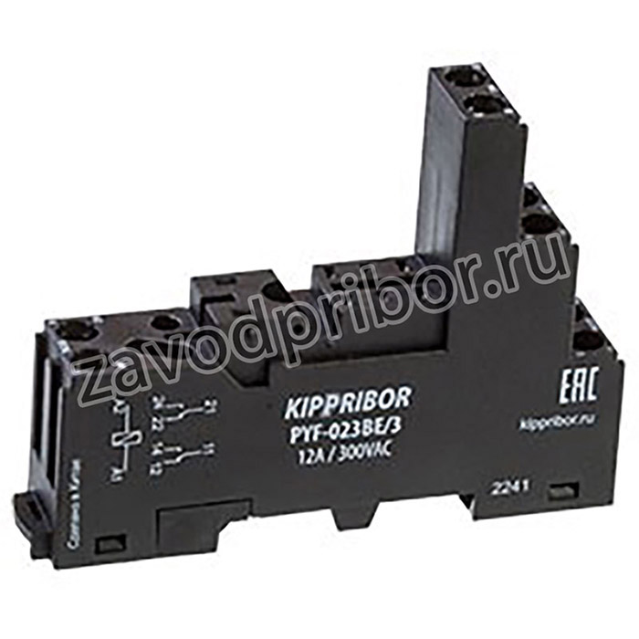 PYF-023BE/3, 3-ярусная монтажная колодка с винтовыми клеммами для реле MPR 2-х конт, тип PYF