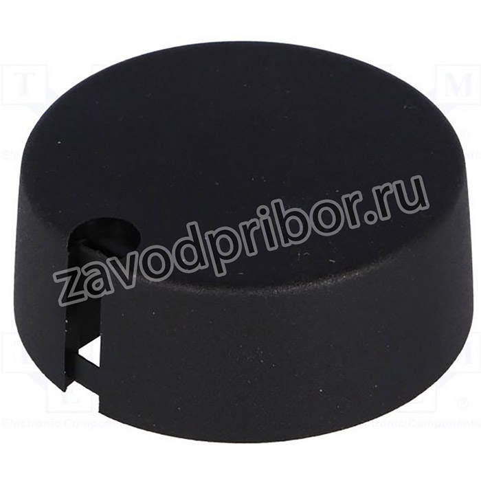 A1040639, Ручка, с указателем, пластмасса, dоси: 6,35мм, d40x16мм, черный