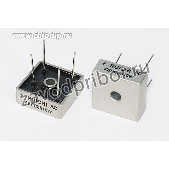 Диодный мост, напряжение 1000 В, ток 35А, корпус KBPC3510W, контакты 4L