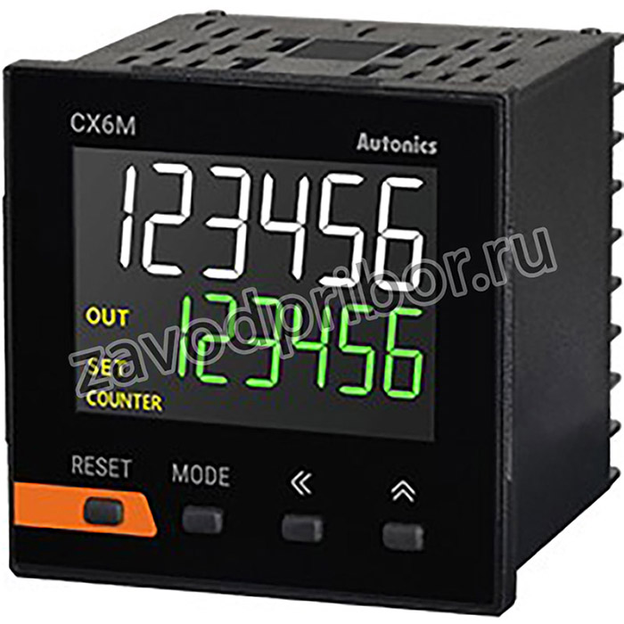 CX6M-2P2 24-48VDC/24VAC Счетчик-таймер цифровой, 6-ти разрядный, корпус 72x72мм, выход с двойной настройкой, питание 24V AC / 24…48V DC, вхо