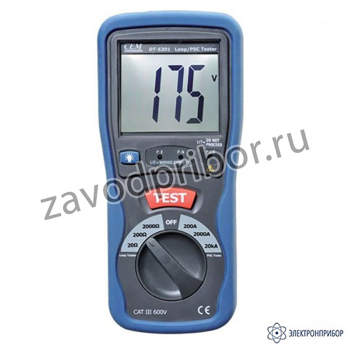 DT-5301 — тестер-измеритель сопротивления петли фаза-нуль и тока короткого замыкания