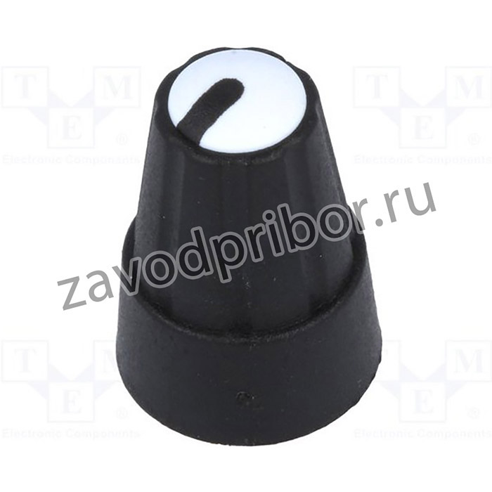 GTC6M-13X19-B, Ручка, миниатюрный, пластик, dоси: 6мм, d13x19мм, черный, Белый