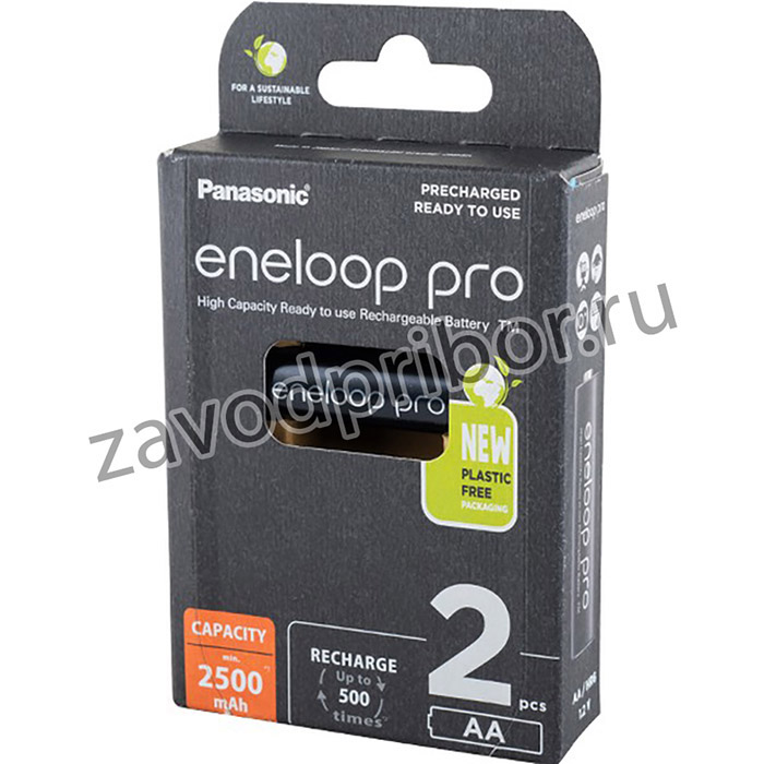 Panasonic eneloop pro BK-3HCDE/2BE 2500мАч AA BL2, Аккумулятор