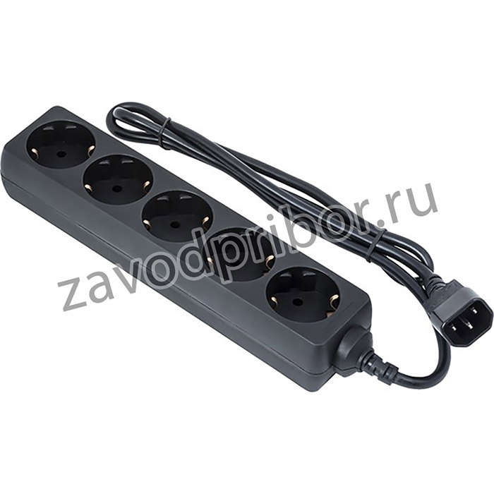Удлинитель для ИБП ExeGate SPU-5-1.2B (5 евророзеток с заземлением, 1.2м, вилка IEC320-C14 (UPS), черный)